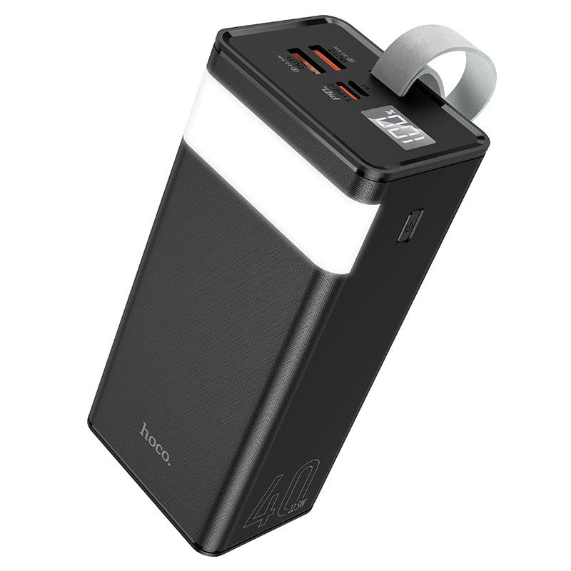 Портативный акумулятор 40 000mAh Hoco J86 Powermaster fully compatible PD20W/QC/LCD/Lamp Black [8]