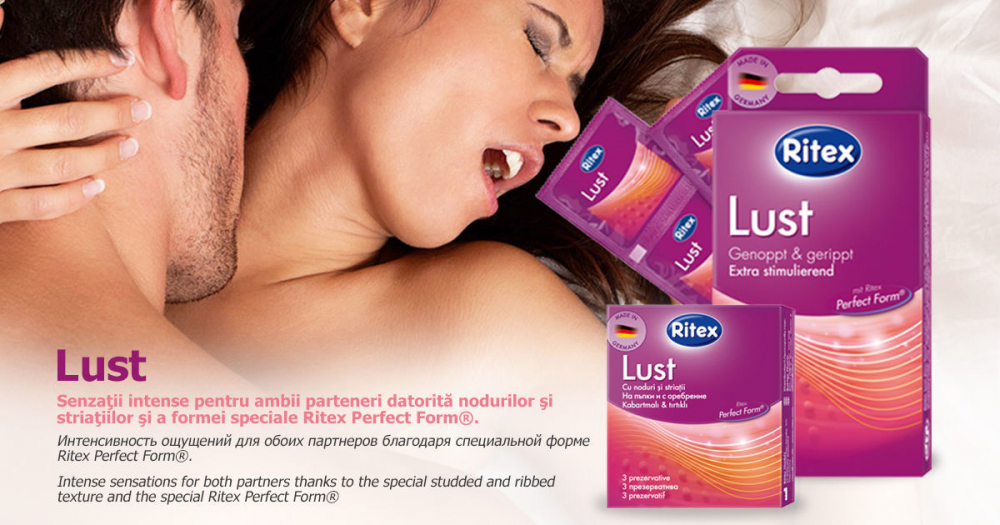 Prezervative - RITEX LUST - Cu noduri şi striaţii, 3buc [6]