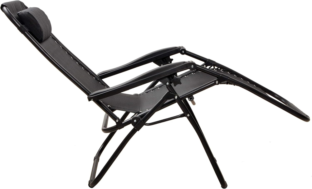 Sezlong - Fotoliu "Negru" pliant, cu suport pentru cap [2]