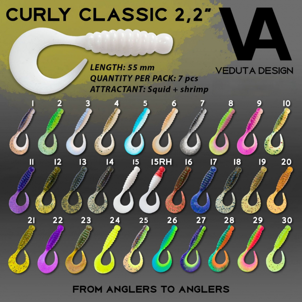 Силикон VEDUTA Curly Classic 2.2" (55мм) - #12, 7/7buc [2]