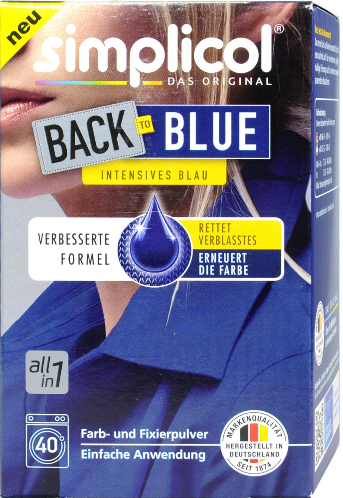 SIMPLICOL Back-to-BLACK - Vopsea pentru reimprospatarea/revigorarea culorii in masina de spalat (negru), 400 g [15]