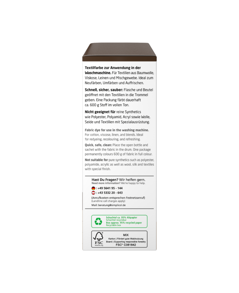 SIMPLICOL Intensiv - Espresso-Braun - Краска для окрашивания одежды в стиральной машине, коричневый эспрессо [6]