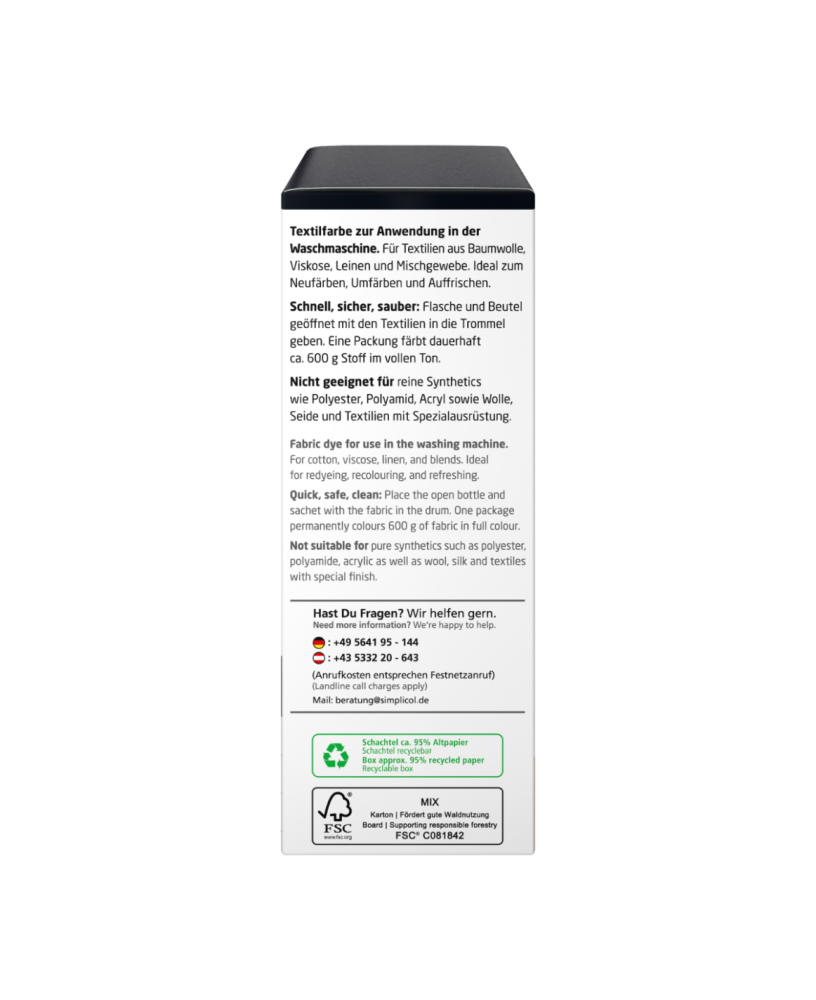 SIMPLICOL Intensiv - Samt-Schwarz - Краска для окрашивания одежды в стиральной машине, бархатный черный [6]