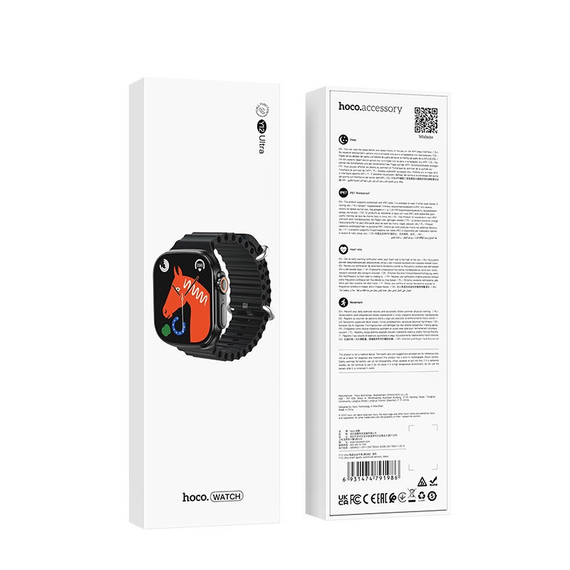 Smart часы HOCO Y12 Ultra smart sports watch (call version) Black [5]