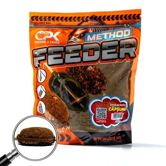 Nada - Groundbait CPK Method Feeder Faina de Peste & Capsuna, 900g
