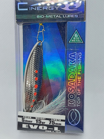 Рыбалка на хищника - Блесна EVO-L 15g, 75mm silver KOSADAKA