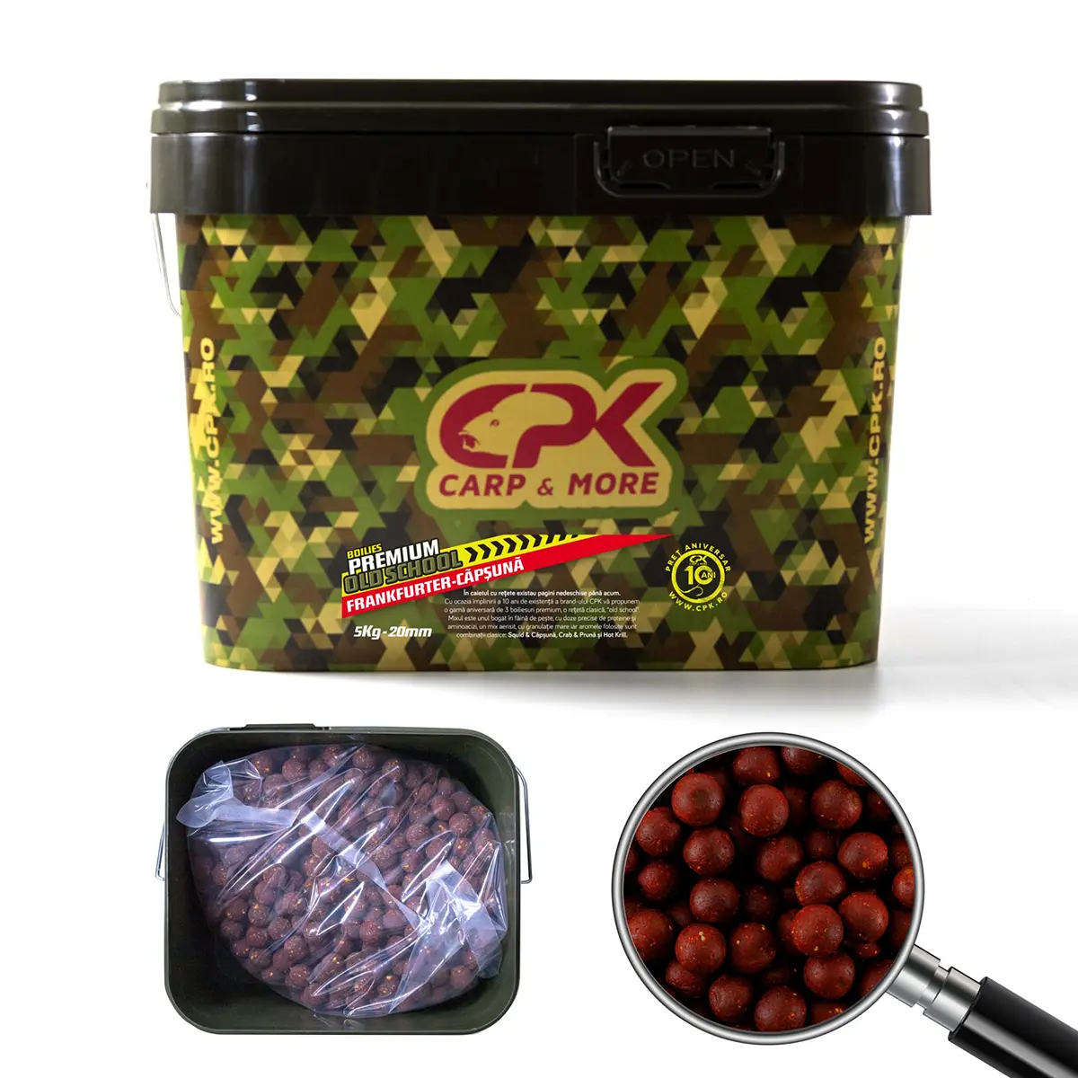 Nada si momeala - Boilies Tare CPK Old School FRANKFURTER SAUSAGES, 20mm, 5kg