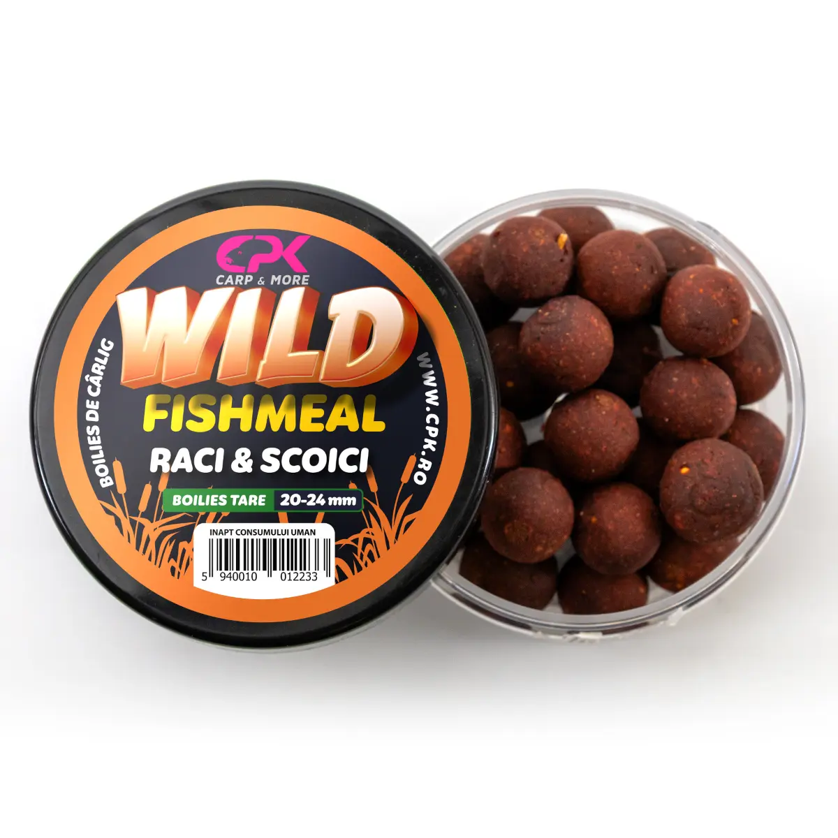 Рыбалка в Молдове - Бойлы насадочные WILD CARP рак и ракушка, 20 и 24 mm, варёные, CPK