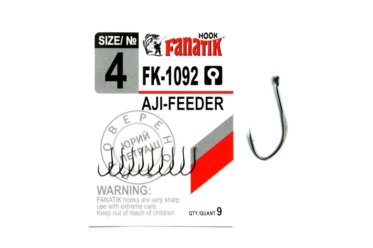 Крючки на хищника - Крючок FANATIK AJI FEEDER FK-1092 #4 9шт.