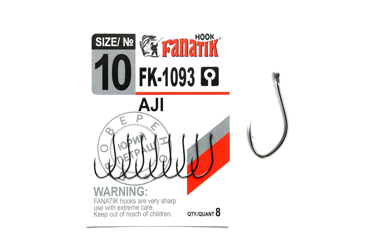 Крючки на хищника - Крючок FANATIK AJI FK-1093 #10 8шт.