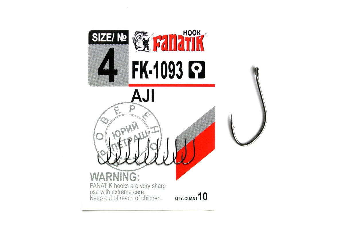 Крючки на хищника - Крючок FANATIK AJI FK-1093 #4 10шт.