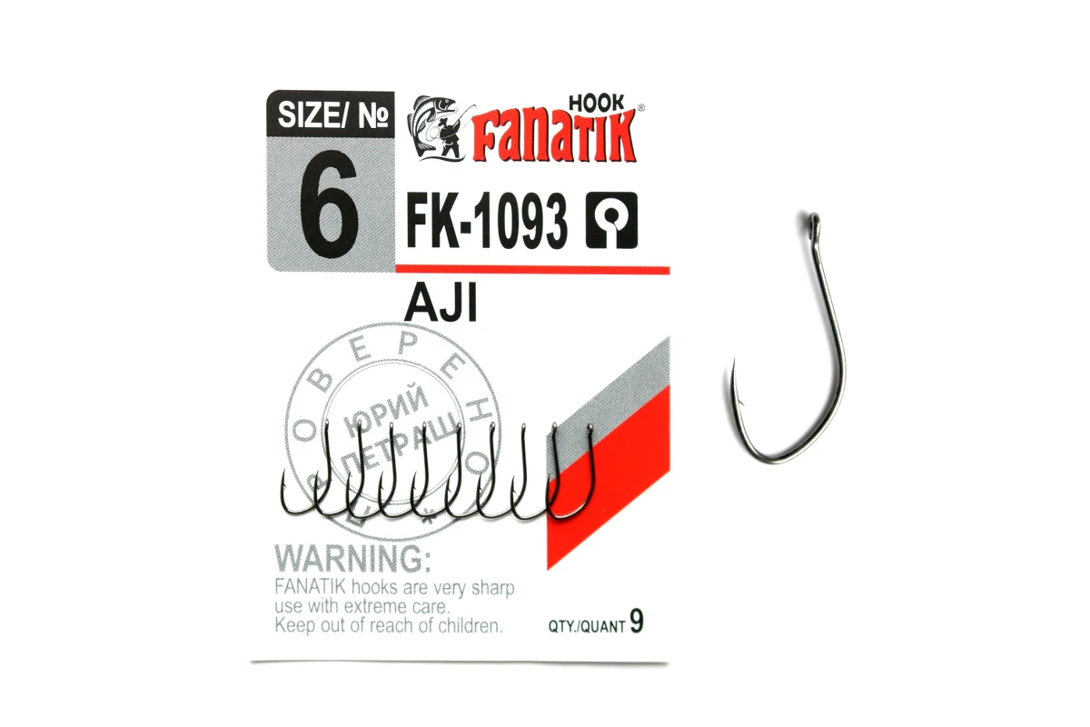 Крючки на хищника - Крючок FANATIK AJI FK-1093 #6 9шт.