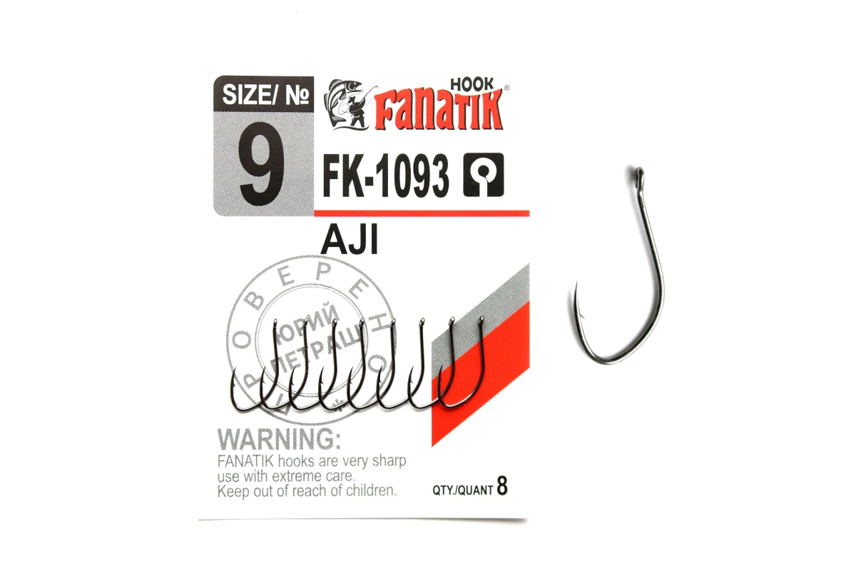 Крючки на хищника - Крючок FANATIK AJI FK-1093 #9 8шт.