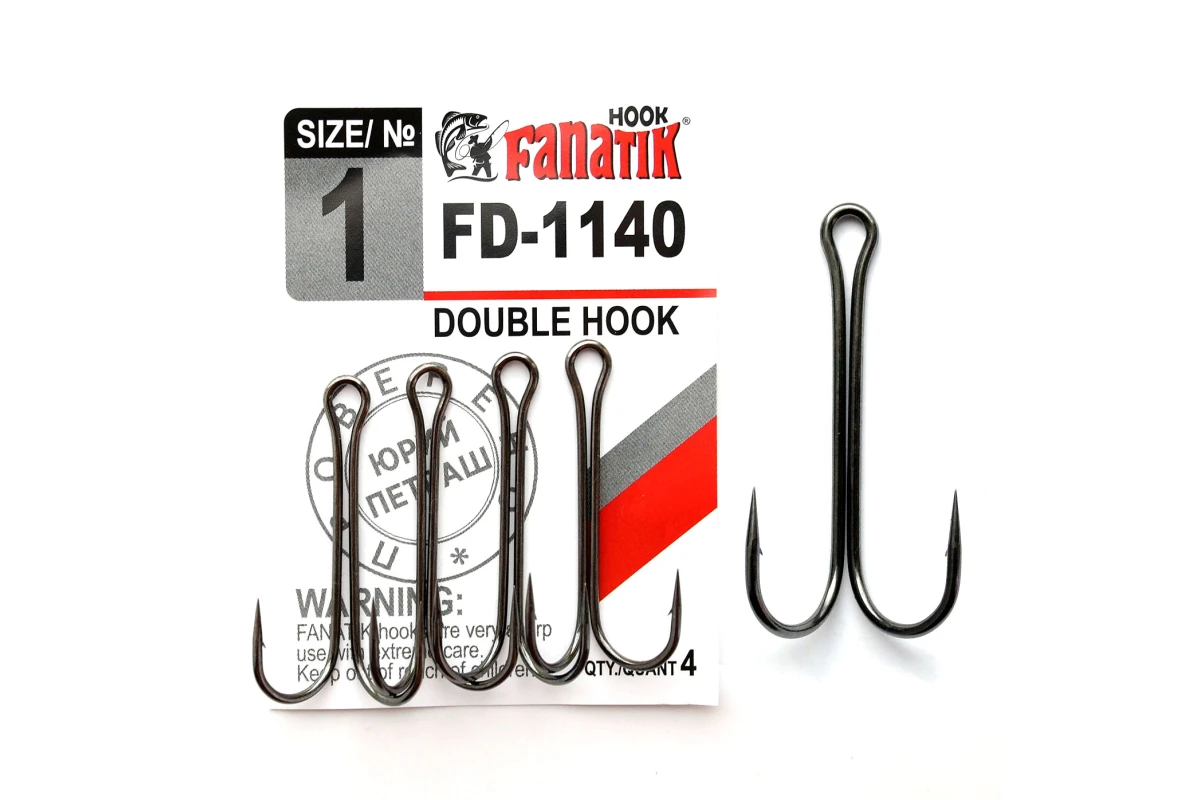 Крючки на хищника - Крючок FANATIK FD-1140 #1 двойной 4шт.