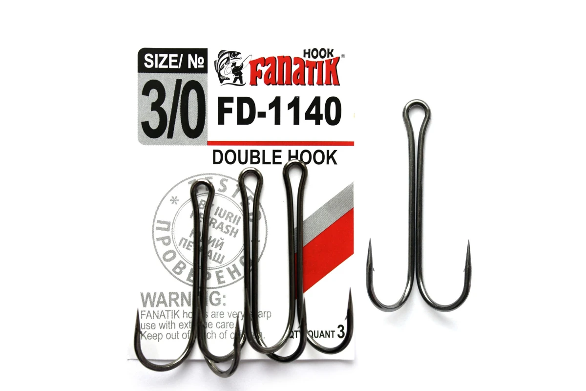 Крючки на хищника - Крючок FANATIK FD-1140 #3/0 двойной 3шт.