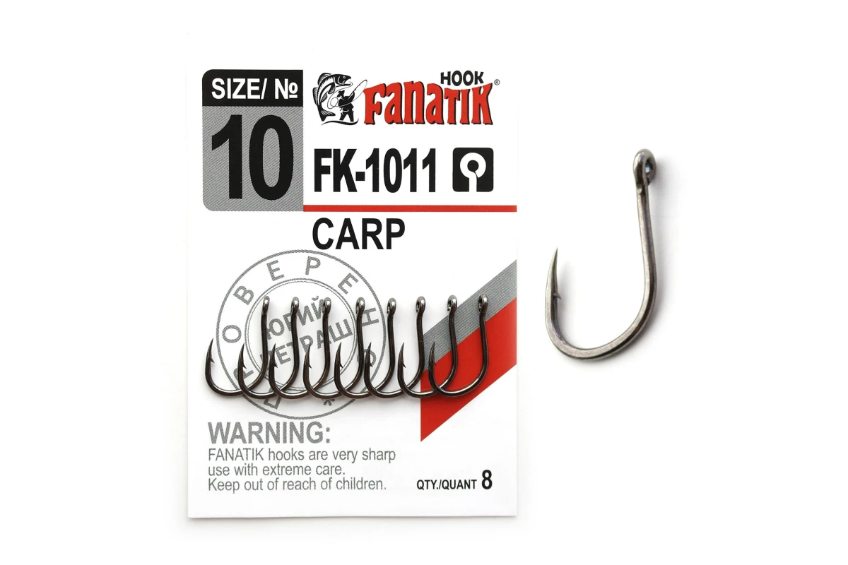 Крючки на хищника - Крючок FANATIK FK-1011 CARP #10 8шт.