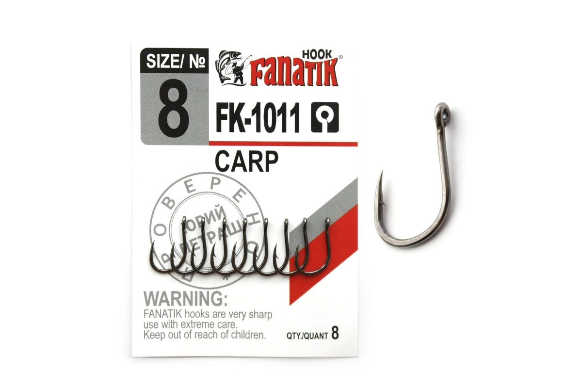 Крючки на хищника - Крючок FANATIK FK-1011 CARP #8 8шт.