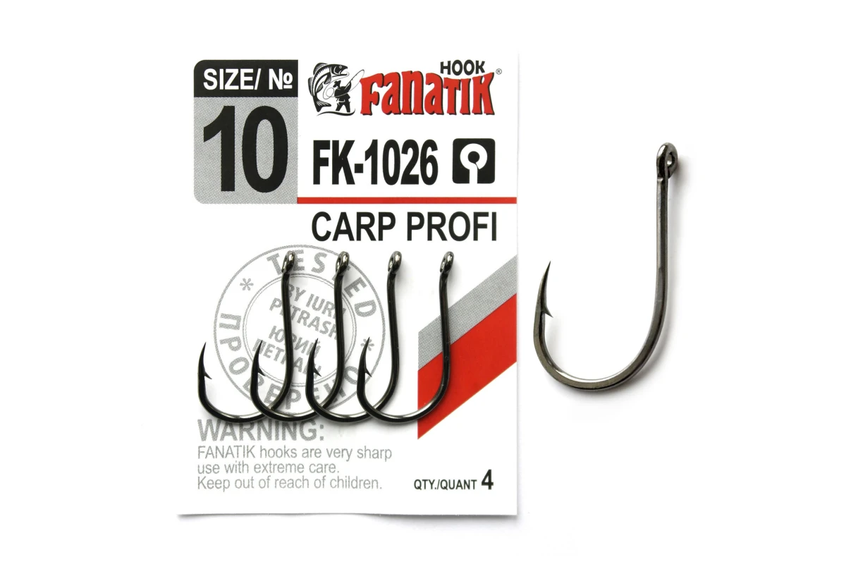 Крючки на хищника - Крючок FANATIK FK-1026 CARP PROFI #10 4шт.