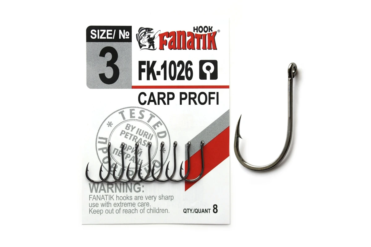 Крючки на хищника - Крючок FANATIK FK-1026 CARP PROFI #3 8шт.