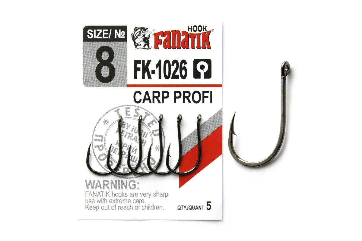 Крючки на хищника - Крючок FANATIK FK-1026 CARP PROFI #8 5шт.