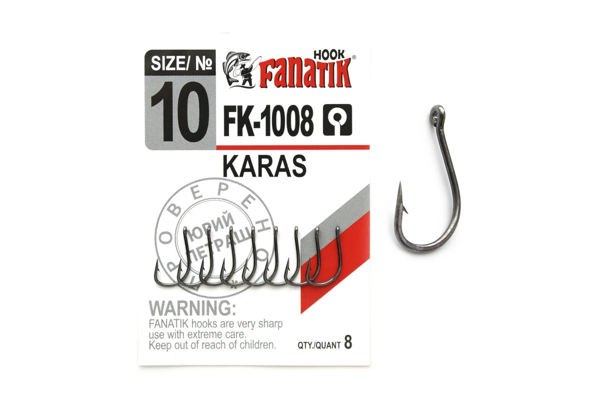 Крючки на хищника - Крючок FANATIK KARAS FK-1008 #10 8шт.