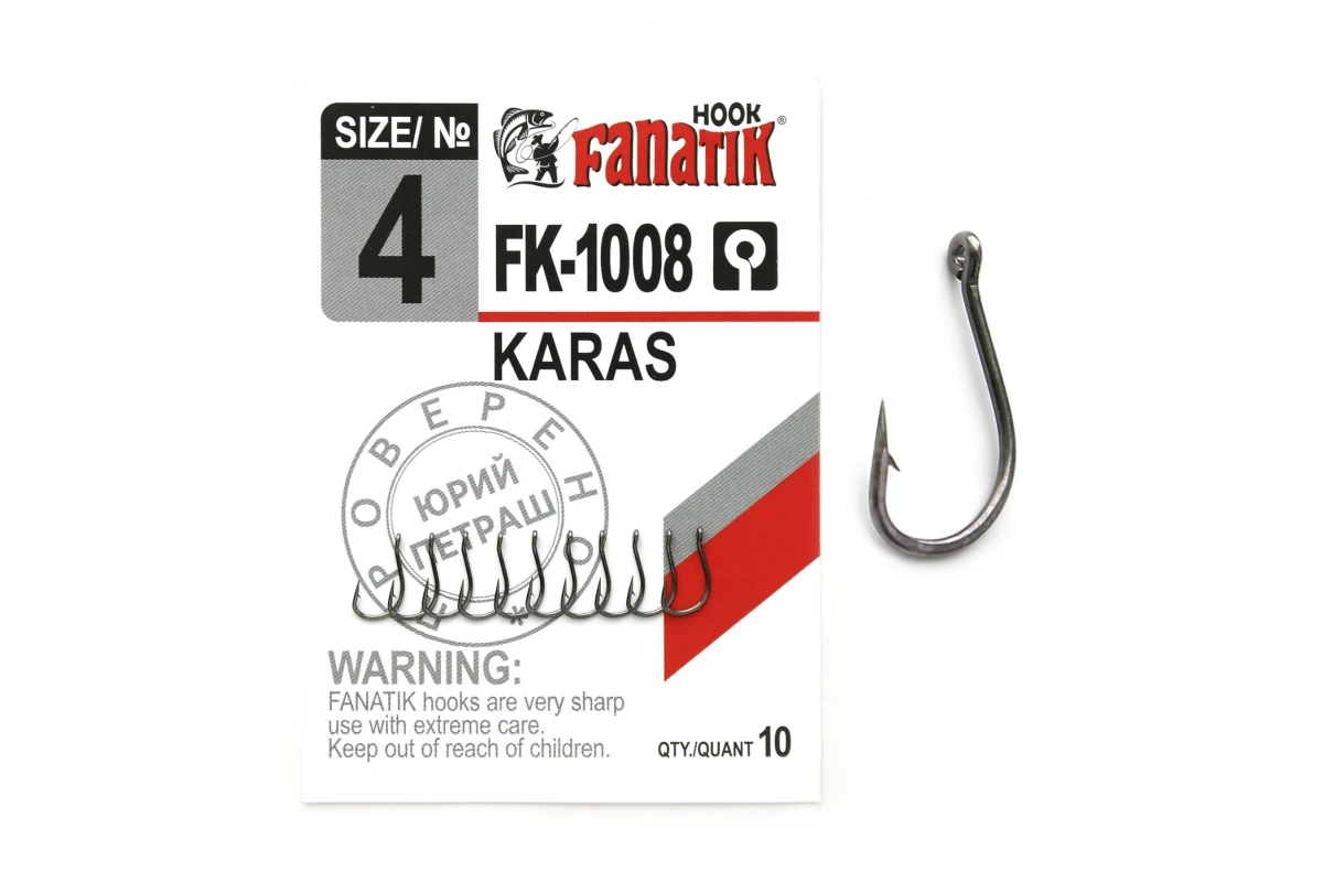 Крючки на хищника - Крючок FANATIK KARAS FK-1008 #4 10шт.