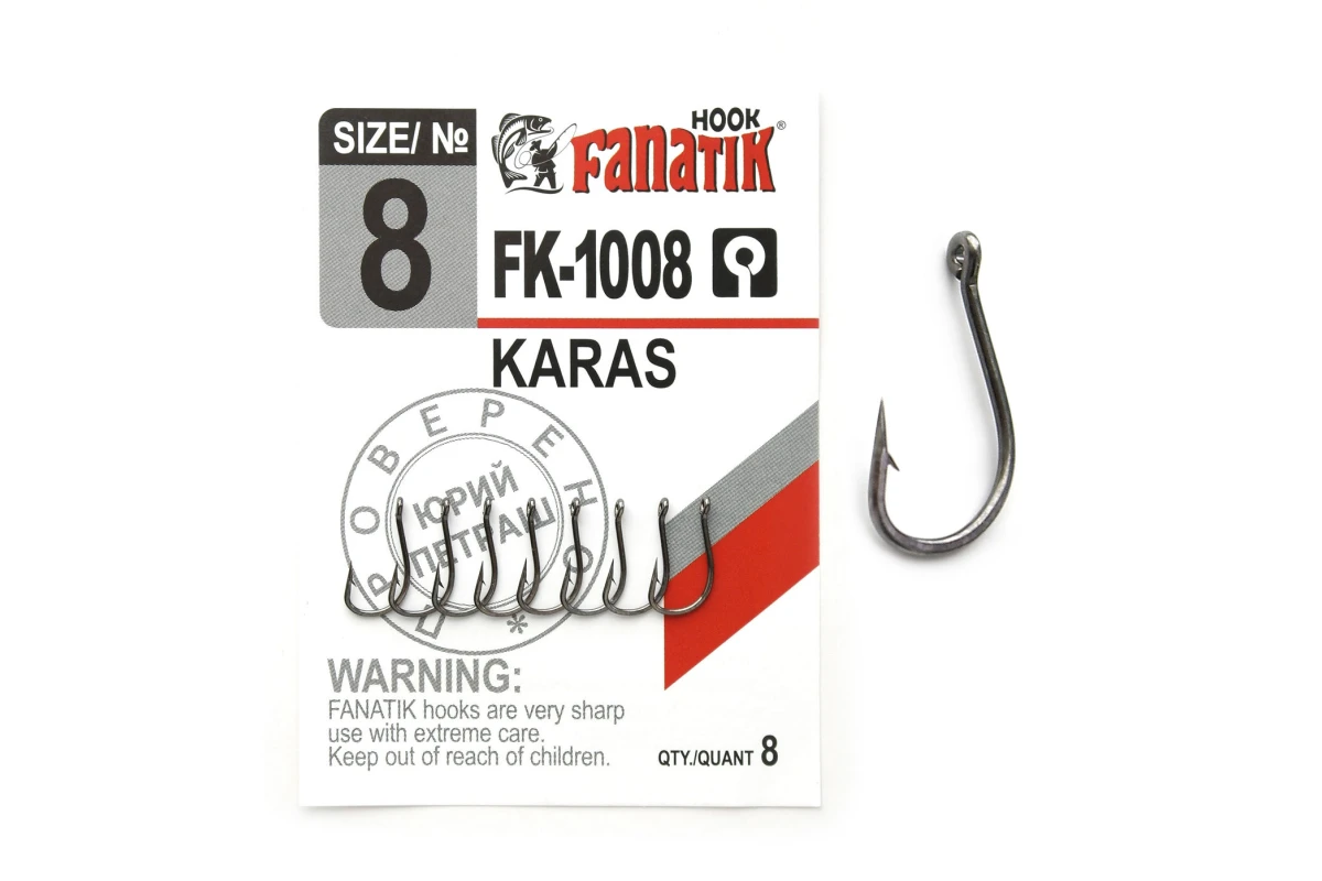 Крючки на хищника - Крючок FANATIK KARAS FK-1008 #8 8шт.