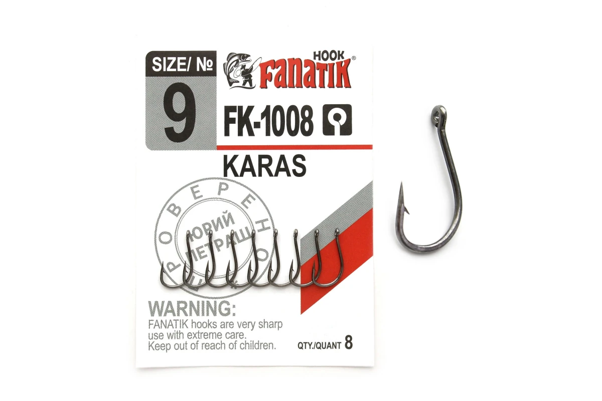 Крючки на хищника - Крючок FANATIK KARAS FK-1008 #9 8шт.