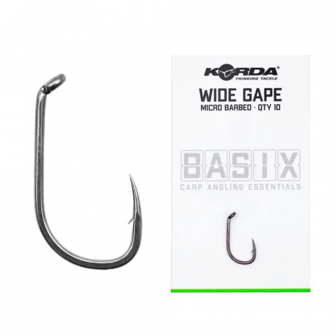 Carlige crap - Carlig KORDA Basix Wide Gape #8 Micro Barbed