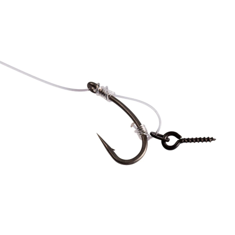 Carlige Legate Nash Fluorocarbon D-rig Barbed, 15lbs, Nr.8, 1buc [1]