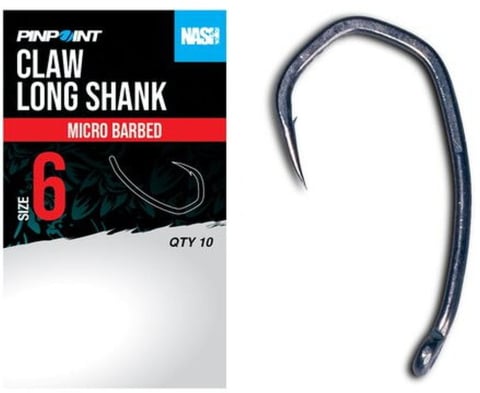 Carlige crap - Cârlige NASH Claw Long Shank #8, 10 buc.