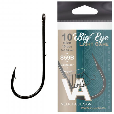 Carlige la rapitor - Cârlige VEDUTA «Big Eye Light Game » - N'10, 10buc