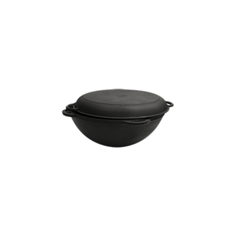 Ceaun din fonta 8l cu capac (fund plat) [1]