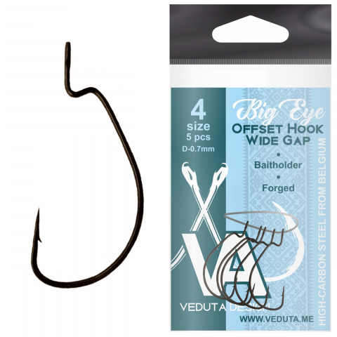 Рыбалка на хищника - Крючок VEDUTA BIG EYE Offset Hook Wide Gape #4
