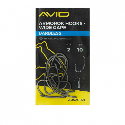 Pescuitul în Moldova - Cirlige Avid ARMOROK HOOKS - W/GAPE SZ 6 BARBLESS
