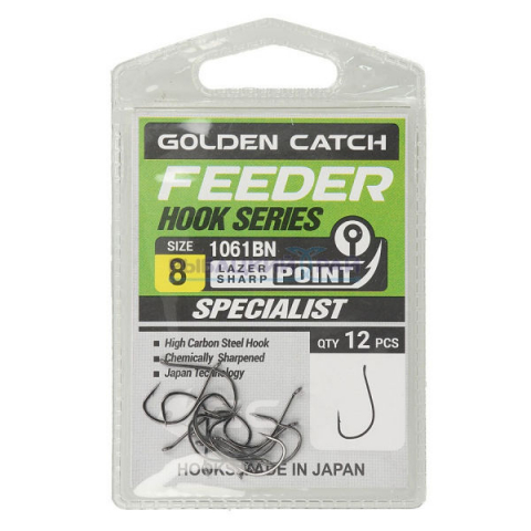 Carlige Feeder, Stationar - Cîrlige Golden Catch Feeder Nr8, 12buc