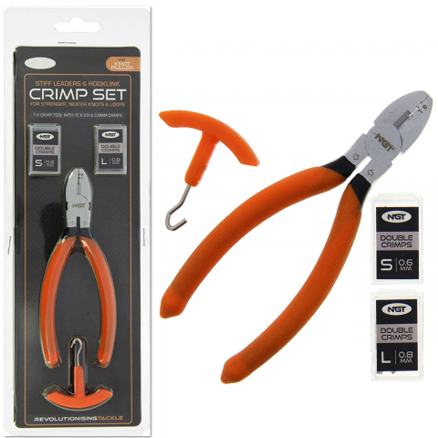 Accesorii, monturi crap - Crimp set PRO FL stiff leaders & hooklink