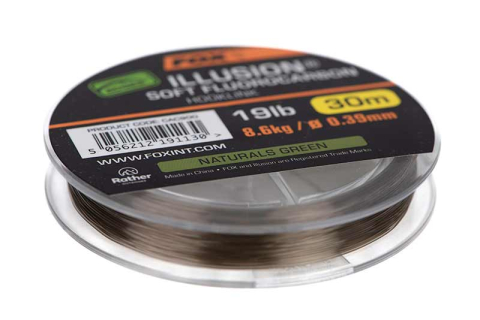 Fir Fox Edges Illusion Soft Fluorocarbon Hooklink, Naturals Green, 12lbs-5.5kg, 0.30mm, 30m [1]