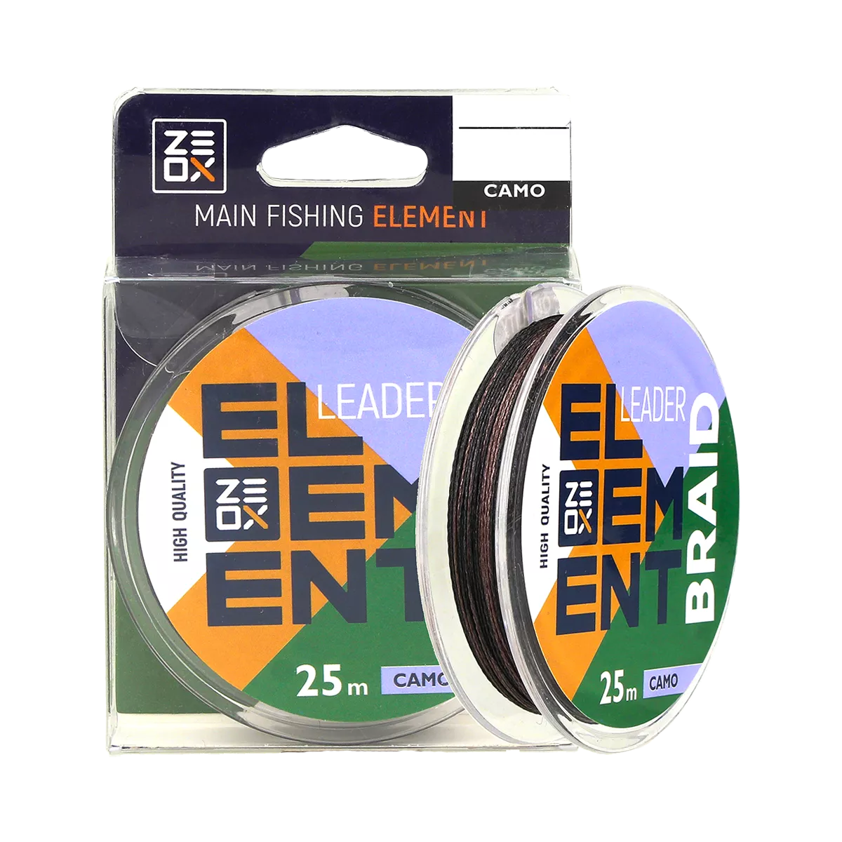 Shock-leader - Шнур ZEOX Element Leader Braid Silt 25м, 0.12мм