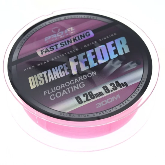Monofilament - Fir Monofilament cu Camasa Flurocarbon PRO FL Distance Feeder Roz 0.26mm, 9.34kg, 300m