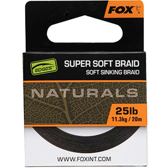 Material  Forface - Fir Textil Fox Naturals Soft Braid Hooklength, 20m, 25lb/11.3kg