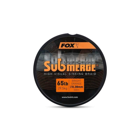 Textil - Fir Textil Fox Submerge Sinking Braid, Orange, 29.5kg, 65lbs, 0.38mm, 300m