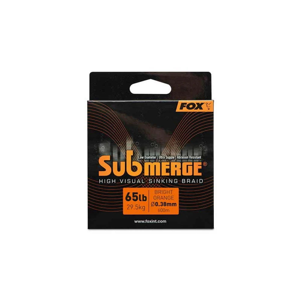 Textil - Fir Textil Fox Submerge Sinking Braid, Orange, 29.5kg, 65lbs, 0.38mm, 600m