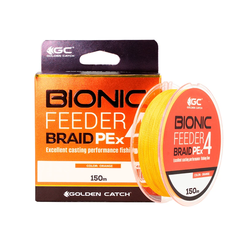 Рыбалка на хищника - Шнур GC Bionic Feeder PE X4 150m, Orange #0.8