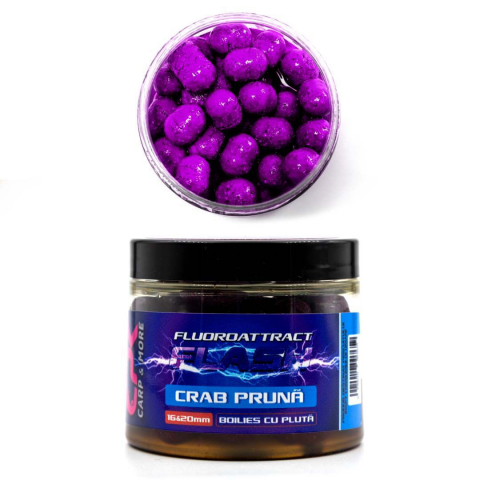 Pescuitul în Moldova - FLUOROATTRACT FLASH Crab si pruna 16&20mm (cu pluta) CPK