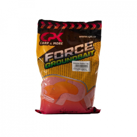 Pescuitul în Moldova - FORCE GROUNDBAIT CAPSUNA & CANEPA 1kg CPK