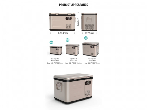 Frigider portabil cu compresor 59L, 12V/24V/220V, -20°C ~ +20°C, Zonă dublă Frigider/Congelator, LED, Mod ECO/MAX, model A59P [1]