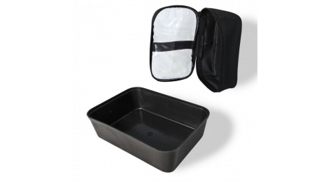 Genti - Geanta regida cu capac transparent LeRoy Solid S (haki)
