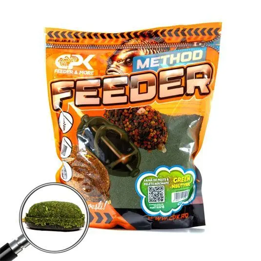 Nada - Groundbait CPK Method Feeder Faina de Peste & Pelete Green Nbutyric, 900g