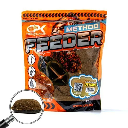 Nada, momeala, aditivi - Groundbait CPK Method Feeder Faina de Peste & Usturoi, 900g